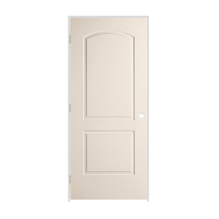 Codel Doors 30" x 80" x 1-3/8" Primed 2-Panel Arch Top Caiman Molded Hollow Core 7-1/4" RH Prehung Door 2668MHCCAIRH26D714
